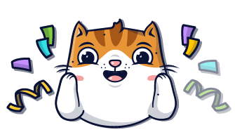 Offerzen cat mascot with confetti